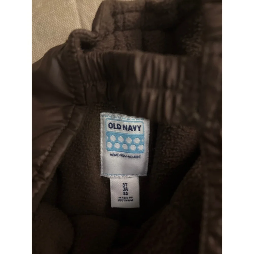 Old Navy Brown Fleece Lined Snow Bib‎ Overalls 3T